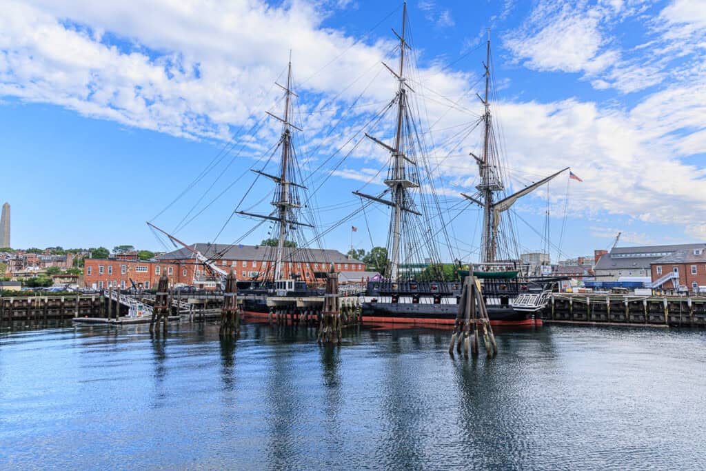 USS Constitution on the water